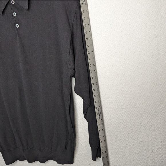 Raffi Golf Sweater Men XL Black Lightweight Cotton Blend Made In Italy - Picture 5 of 12